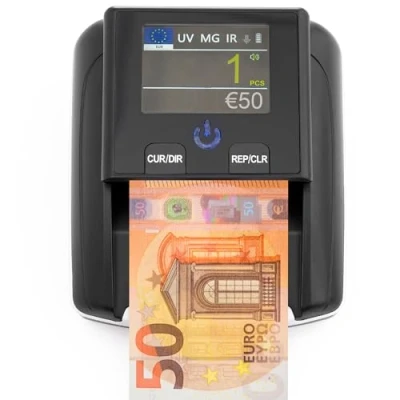 Image de Detecteur Faux Billet &amp; Compteuse de Billets INSERTION UN A Détecteur UV/MG/IR pour Euros, Dollars, Livre Sterling Scanner portable compact et léger