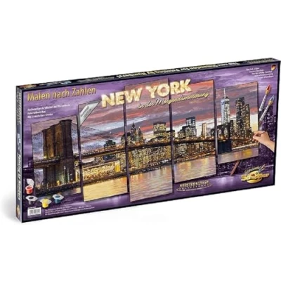 Image de Simba Schipper New York Kit de Peinture par Numéros Acrylique 5 Toiles Structure en Lin 609450806