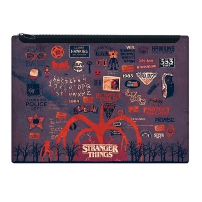 Image de Stranger Things Trousse à crayons (design l&#039;envers) 18 cm x 25 extra large pour et papeterie, excellent cadeau Produit officiel