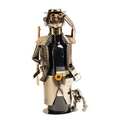 Image de Lifestyle &amp; More Porte Bouteille de vin Moderne Chasseur métal Hauteur 32 cm