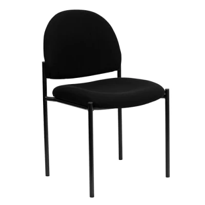 Image de Flash Furniture Chaise de réception Confortable empilable, Acier allié, Tissu Noir, 66,04 x 49,53 19,05 cm