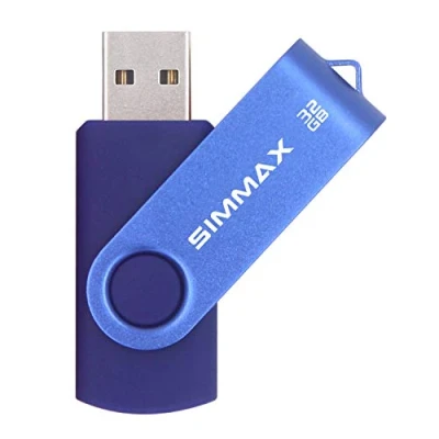 Image de SIMMAX Clé USB 32 Go Mémoire Stick 2.0 Flash Drive Rotation Stockage Disque Pendrive (32Go Bleu)