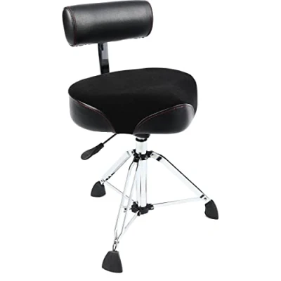 Image de Gibraltar Tabouret pour Batterie, de Batterie 9000 Series Moto Saddle avec Backrest Hydraulic, 9608HMB (diamètre : 48cm, Base à Deux Montants, Pieds en Caoutchouc &#039;Super Foot&#039;)