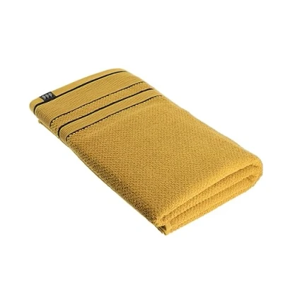 Image de SERVIETTE DE BAIN 90X150 CM 100% COTON OCRE NOIR Tendance
