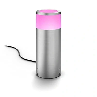 Image de Philips Hue White and Color Ambiance, Borne extérieure calla, Inox, fonctionne avec Alexa, Google Assistant et Apple Homekit