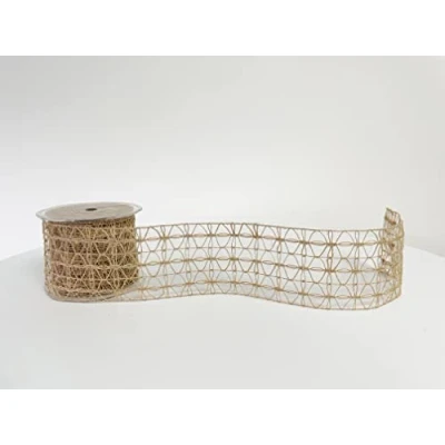 Image de Eleganza filaire en toile de jute Dentelle 70 mm x 10 m Naturel torsadée Corde