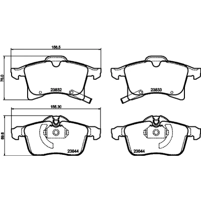Image de HELLA 8DB 355 009 221 Jeu de plaquettes frein avec indicateur d&#039;usure OPEL: Astra H TwinTop, Corsa D 3/5 portes, Zafira A, VAUXHALL: Mk5