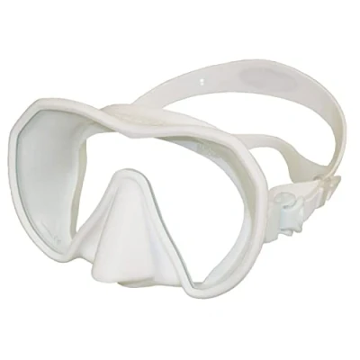 Image de Masque de plongée apnée et Snorkeling Maxlux S Beuchat Bleu Blanc