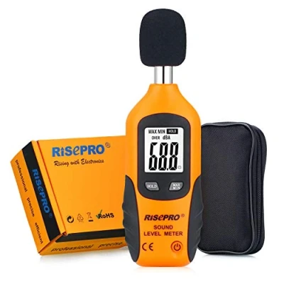 Image de OKEPS Mètre du Niveau sonore, Risepro® Digital Audio Decibel Bruit Mesurer Appareil Double testeur de gammes 40dba 130dba Ht 80 a