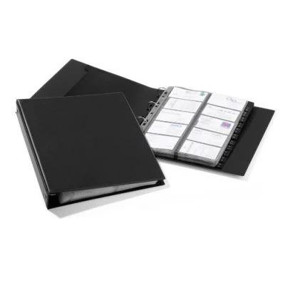 Image de Durable 244401 Visifix Economy Reliure à 4 Anneaux Format A4 Capacité 400 Cartes 20 Pochettes Perforations Universelles Noir