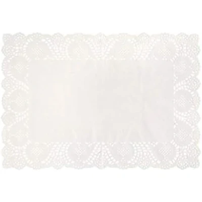 Image de Unique Party Blanc Set de Table Papier napperons, Lot 8