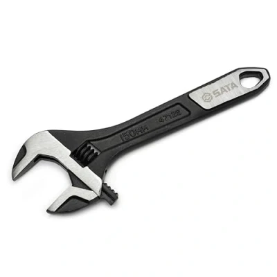 Image de SATA Clé à molette ST47122 de 15,2 cm avec corps en alliage d&#039;acier forgé et finition chromée noire phosphate/polie