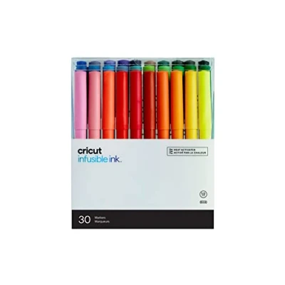 Image de Cricut Infusible Ink Marker Pen Set Ultime Moyen 30 Pack pour Une Utilisation avec des Blancs compatibles à l&#039;encre infudable Easypress Autopress, Plastique, Ultimate, Medium Point, Pièces