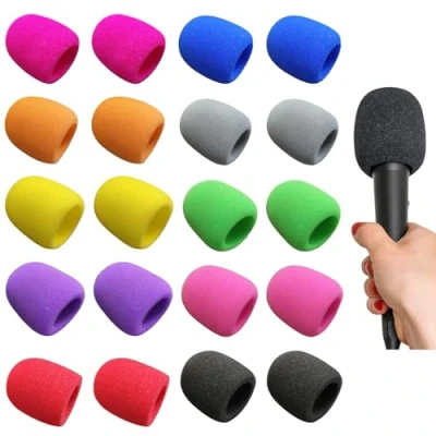 Image de PMELCXD 20 Pièce Set de Bonnettes Micro pour Microphones Avec Shure SMB, Fournissant une Protection et Performance Supérieures Colorées, Durables Réutilisables