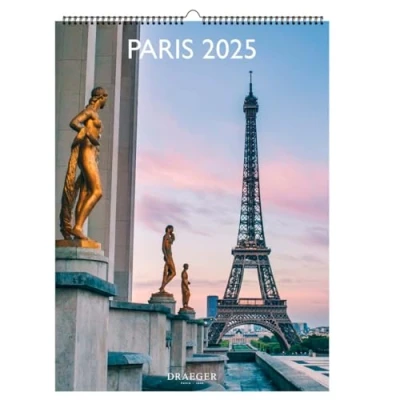 Image de DRAEGER Paris Calendrier mural déco 29x39 cm 2025 7 langues Janvier à décembre 12 photographies disponible dans plusieurs thèmes Planificateur Photo détachable