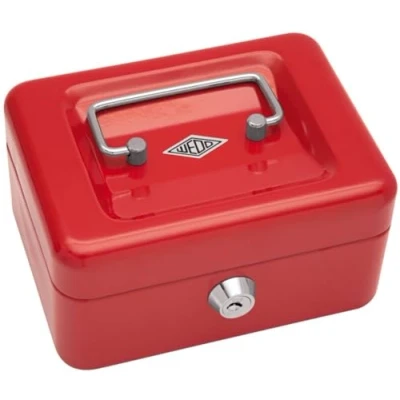 Image de Wedo 145102X Caissette à monnaie 4 compartiments 15,2 x 11,5 8 cm Rouge