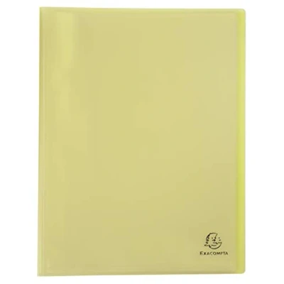 Image de Exacompta Réf. 88479E Paquet de 5 Protège documents Chromaline Pastel 40 pochettes cristal lisse 80 vues pour A4 dim 24 x 32 cm couverture en polypro recyclé translucide jaune