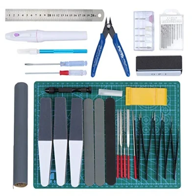 Image de HSEAMALL 33 Pièces Outils de Modélisme Gundam Modèle Kit Maquette Construction Base Réparation et Fixation Hobby Building Craft Set