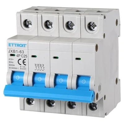 Image de ZOREI Interrupteur magnétothermique automatique, 4P 220 V et 380 6 kA, pour mono phase triphasé, MCB C25 25 A