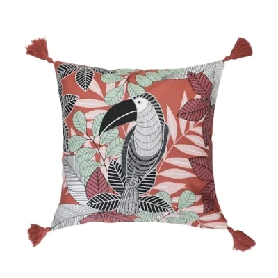 Image de douceur d&#039;intérieur, Housse de Coussin (40 x 40 cm) Wallis, Coton Imprimé, Rose