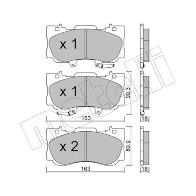 Image de METELLI 22 1183 0 Jeu de plaquettes frein avec indicateur d&#039;usure FORD USA: Mustang Mk6 Coupe, Cabriolet