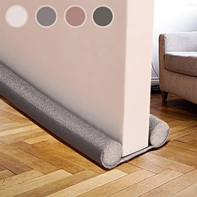 Image de Boudin de Porte 94 cm, Joint avec Double pour Bloqueur Bruit Coupe Vent et Bouchon Ventilation Porte, Gris
