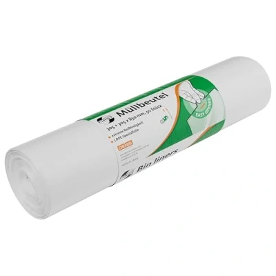 Image de DEISS FIRST PLUS En polyéthylène basse densité 1A, 80 l, convient pour les paniers grillagés, blancs, 50 pièces/rouleau