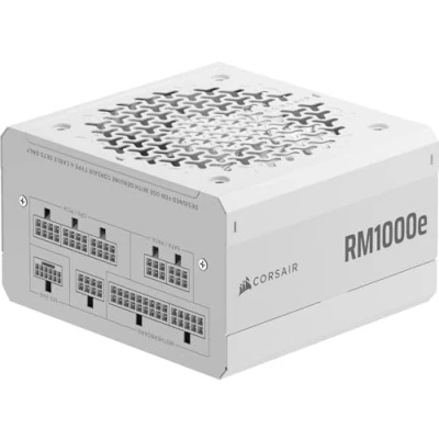 Image de CORSAIR RM1000e (2025) Alimentation ATX Entièrement Modulaire à Faible Bruit avec Câble 12V 2x6 Compatible 3.1 et PCIe 5.1, Efficacité Cybenetics Gold, Condensateurs Résistants 105C Blanc