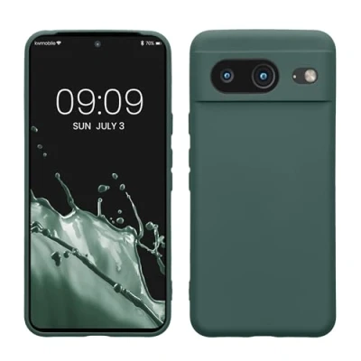 Image de kwmobile Housse Compatible avec Google Pixel 8 Coque de téléphone en Silicone Protection Appareil Photo Vert Sapin