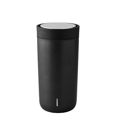 Image de Stelton To Go Click Gobelet isotherme à double paroi Tasse café/thé anti fuite avec couvercle Smart Boissons chaudes et froides 0,4 l Noir métallisé