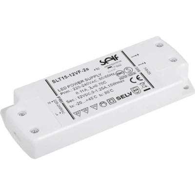 Image de Self Electronics SLT15 12VF 2S Transformateur LED tension constante 15 W 1,25 A 12 V/DC Montage sur