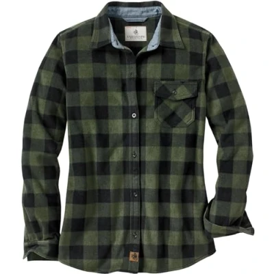 Image de Legendary Whitetails Trail Guide à Manches Longues en Polaire boutonnée XL Nuit Forest Plaid Vert