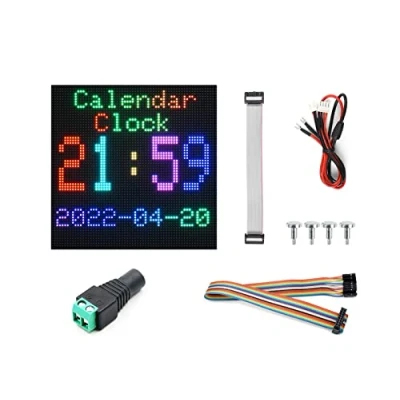 Image de RGB Full Color LED Matrix Panel Display 64x64 Pixels 3mm Pitch Screen for Raspberry Pi, Arduino,4096 Individual LEDs