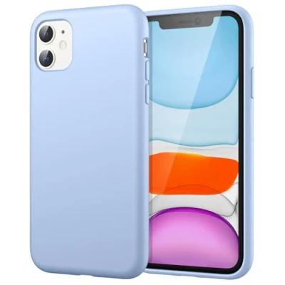 Image de JETech Coque en Silicone pour iPhone 11 (2019), 6,1 Pouces, Étui de Protection Complète du Corps au Toucher Soyeux, Housse Doublure Douce Tissu Microfibre, Anti Chocs (Bleu Clair)