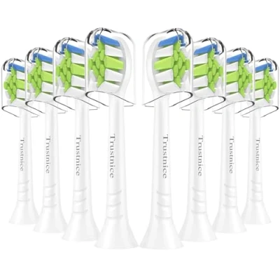 Image de Trustnice Têtes de Brosse à Dents Rechange Compatible avec Philips Sonicare, Brossettes pour W2, Diamondclean, HealthyWhite, FlexCare, 8 Unités (Blanc, 1 unité (Lot 8))