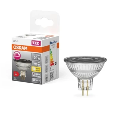 Image de OSRAM Lampe à réflecteur Superstar, GU5.3 base, verre clair ,Blanc chaud (2700K), 230 Lumen, Remplacement de la traditionnelle 20W Ampoules 1 Pack