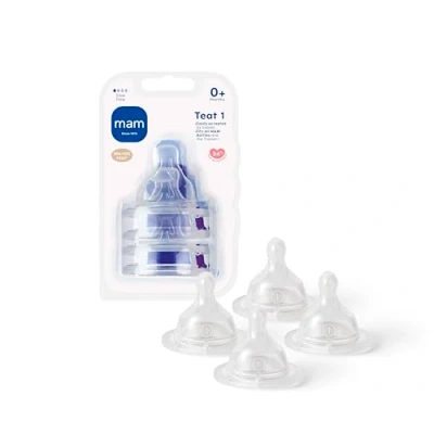Image de MAM Tétines taille 1 Lot de 4 Débit lent S&#039;adapte à tous les biberons En silicone SkinSoft Accessoires pour bébé nouveau né