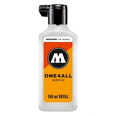 Image de Molotow ONE4ALL recharge acrylique, couleur 160 signal blanc 180 ml, d&#039;encre pour marqueur permanent