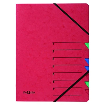 Image de Pagna 24061 01 Easy Trieur A4 en carton avec 7 onglets colorés (Rouge) (Import Allemagne)