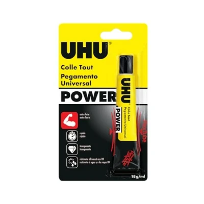 Image de UHU Colle tout Power Flex + Clean liquide extra forte et rapide, universelle, transparente, tube, 18 g