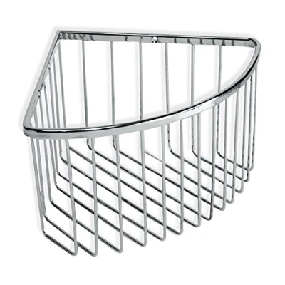 Image de TATAY Étagère douche d&#039;angle Krom, 100% acier inoxydable, Laiton, Conception fonctionnelle, garantie 5 ans. Mesures 20 x 13.5 cm