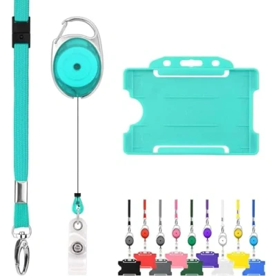 Image de Lanyards Tomorrow.co.uk Lot de 10 cordons rétractables et porte badges Trio Triple Pack par LanyardsTomorrow L&#039;ensemble comprend des unis, mousquetons extensibles, clips Yoyo