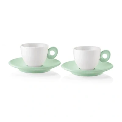 Image de Guzzini EVERYDAY Lot de 2 tasses à café avec soucoupe Vert mauve 081700243