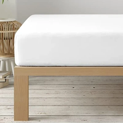 Image de Degrees Home Collection Drap Housse 160X190X33 cm Régable Microfibre de Polyester bróssé Blanc