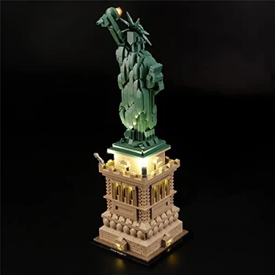 Image de GEAMENT Jeu de Lumières pour la Statue Liberté (Statue of Liberty) Kit D&#039;éclairage LED Compatible avec Architecture 21042 (Modèle Bloc Non Inclus)