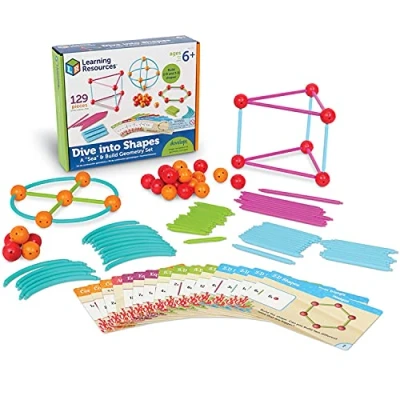 Image de Learning Resources Jeu de construction géométrique Dive into Shapes, 6 ans to 10 ans, White