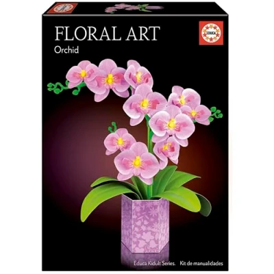 Image de Educa Art floral d&#039;orchidées, Kit de bricolage pour fabriquer une orchidée en papier sans avoir besoin colle ni ciseaux. Un coffret cadeau, Plus 14 ans (20135)