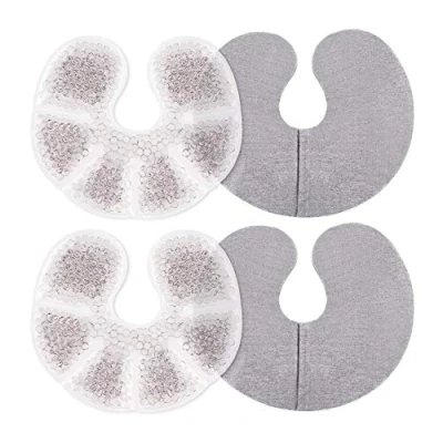 Image de Navaris Set Coussinet Gel Allaitement 2x Compresse Froide et Chaude pour Sein Disque Lavable Réutilisable Accessoire Maternité