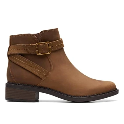 Image de Clarks Femme Maye Strap Bottines Chelsea, Dark Tan Lea, 41.5 EU