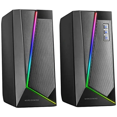 Image de Mars Gaming MS7, Haut Parleurs RGB, Bluethooth 5.0 + Jack 3.5, DSP Sound 20W, Noir